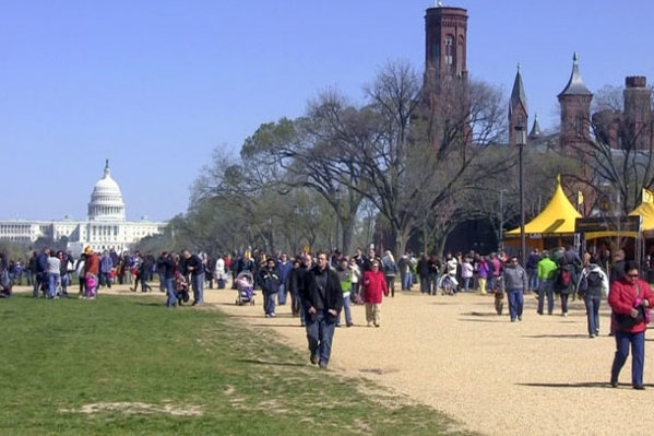Scientology Volunteer Ministers Cavalcade at the Washington Mall.