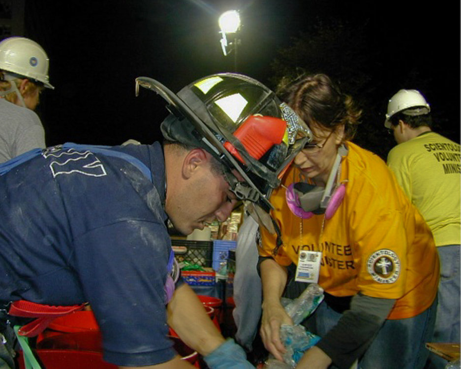 More than 800 Scientology Volunteer Ministers provided help at Ground Zero in New York in the wake of the 9/11 terrorist attacks, where they became known for their compassion, skill and willingness to take on any task.