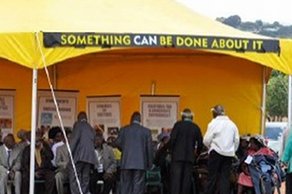The South African Scientology Volunteer Ministers were invited to erect their yellow tent on the tribal lands of the Mampuru royalty in the village of Mamone where the annual celebration takes place.