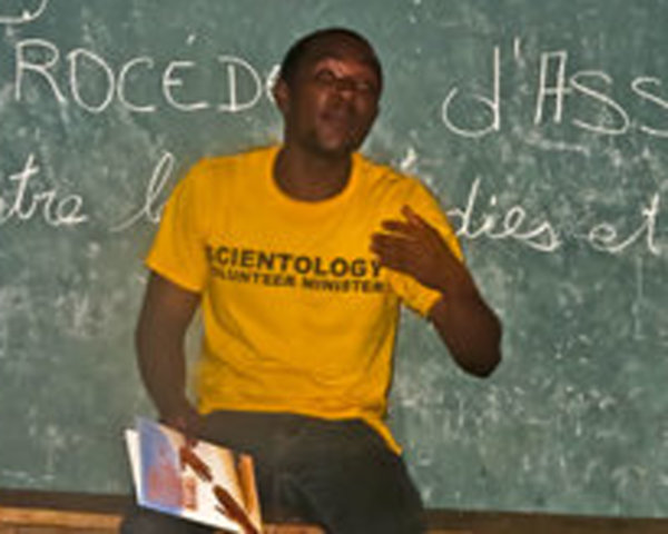 One of the Scientology Assist seminars, delivered in September in Haiti.